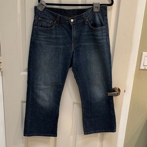 Lucky Brand Cropped Dark Blue Denim Jeans Size 10